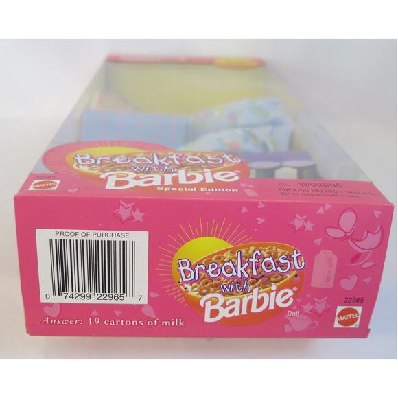 VINTAGE 1999 Breakfast With BARBIE 22965 Soft Bodied Doll New In Box Caucasian - Picture 10 of 10